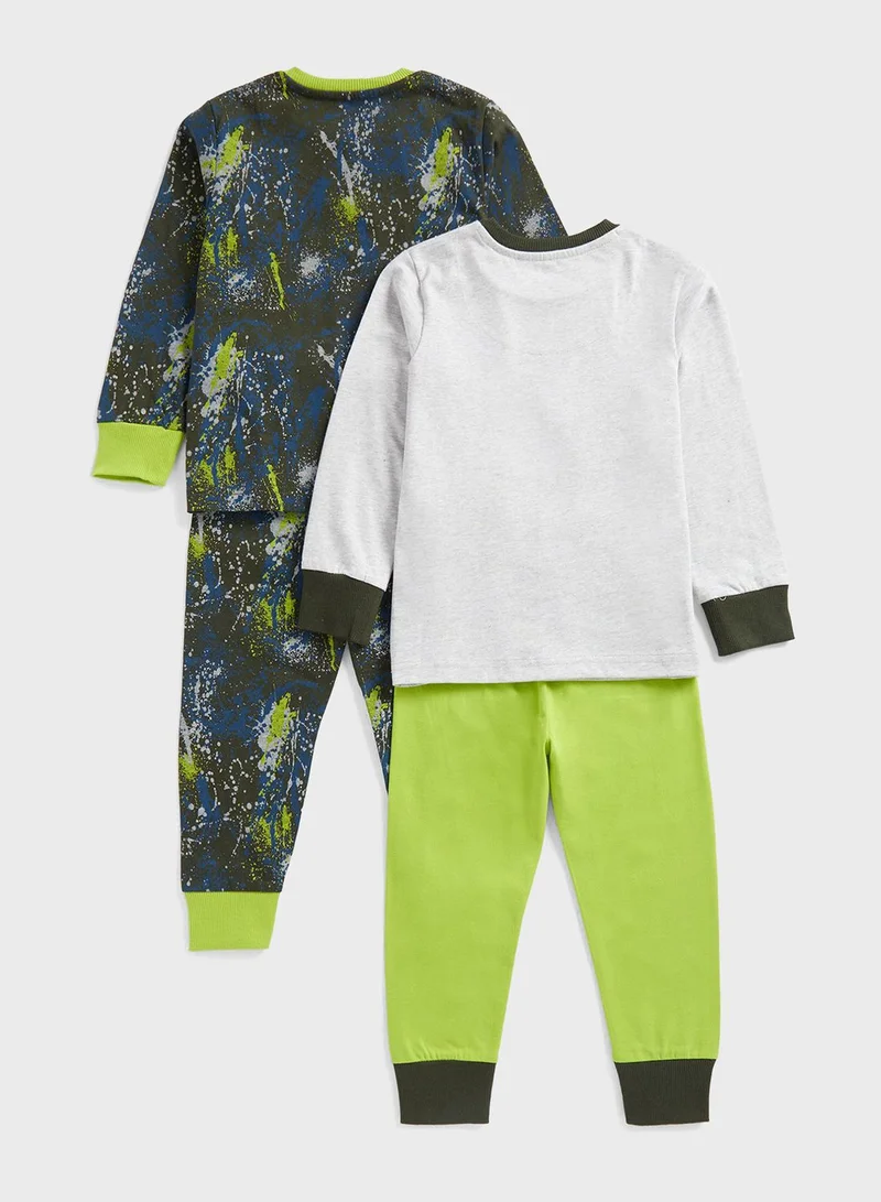 mothercare Kids 2 Pack Printed Sweatshirt & Sweatpants Set