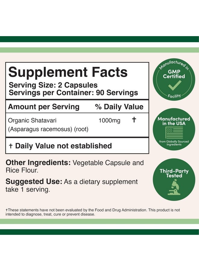 Double Wood Supplements Organic Shatavari Capsules - 1,000mg Organic Shatavari Powder Per Serving (180 Capsules, 90 Day Supply) for Hormone Balance and Prolactin Production (Non-GMO, Gluten Free, Vegan Safe) by Double Wood - Image 2