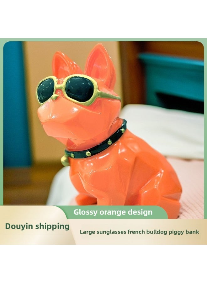 Generic Cartoon Best Selling Method Fighting Dog Piggy Bank Can Be Imported Into The Undesirable Large-size Fall-resistant Piggy Bank Dog Ornaments Wholesale-Color:Orange Paint Surface [only In And Out]  - Image 2