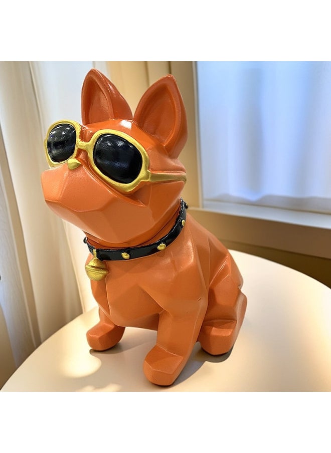 Generic Cartoon Best Selling Method Fighting Dog Piggy Bank Can Be Imported Into The Undesirable Large-size Fall-resistant Piggy Bank Dog Ornaments Wholesale-Color:Orange Paint Surface [only In And Out]  - Image 3