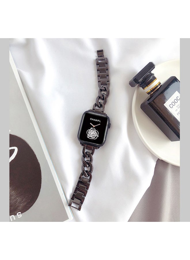 MOCOM Replacement Chain Band For Apple iWatch Series 7/6/SE/5/4/3/2/1 38/40/41mm Black - Image 2