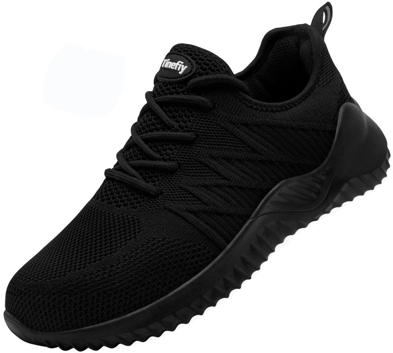 Tinefiy Steel Toe Shoes for Women Lightweight Comfortable Slip Resistant Safety Work Sneakers Cushion Puncture Proof Shoes Indestructible Shoe Size 6.5 - Image 1