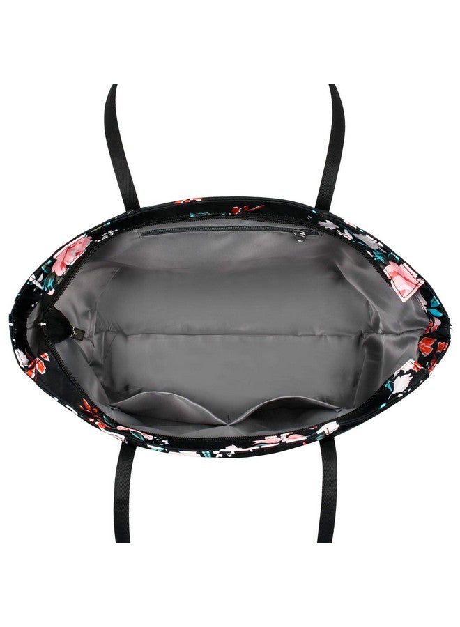 Chrysansmile Large Tote Bag for Women Work Nylon Shoulder Bags Waterproof Beach Bag Flower Womens Purses and Handbags - Image 4