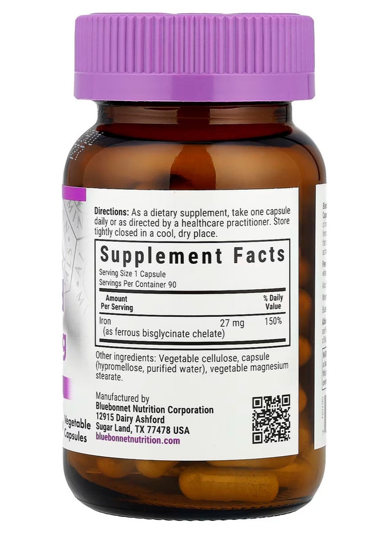 بلوبونيت نيوترشن مستخلب حديد بقوة مضاعفة، 27 ملجم، 90 كبسولة نباتية - Image 2
