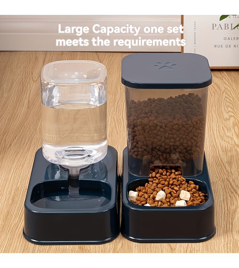2 In 1 Automatic Pet Feeder Water Dispenser 1gal Large Capacity Gravity Bowl Small Pets - Image 2