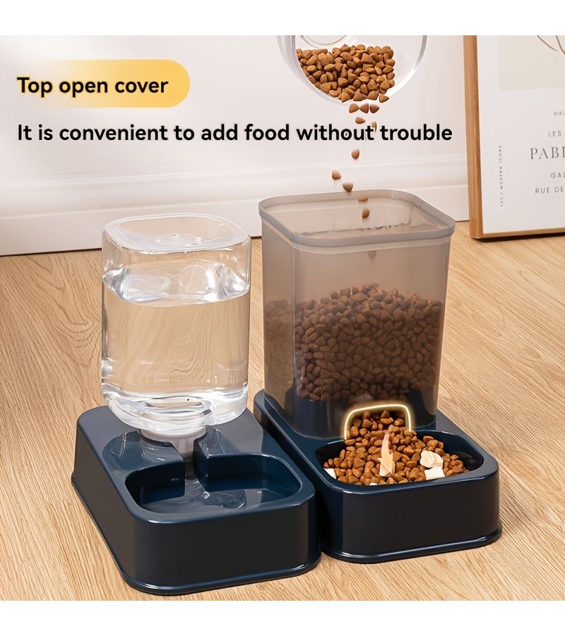 2 In 1 Automatic Pet Feeder Water Dispenser 1gal Large Capacity Gravity Bowl Small Pets - Image 4