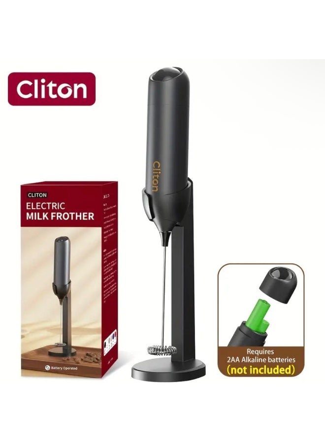 Cliton Battery-Powered Electric Milk Frother with 304 Stainless Steel Whisk - Image 1
