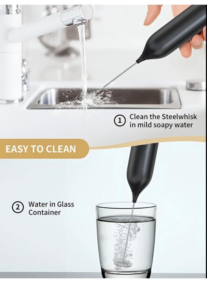 Cliton Battery-Powered Electric Milk Frother with 304 Stainless Steel Whisk - Image 4