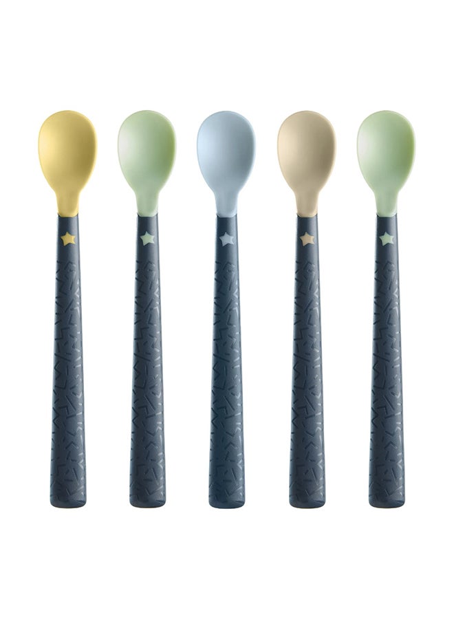tommee tippee Softee Weaning Spoons 5-Pack - Soft Tips, Long Handles with BACSHIELD - BPA-Free Baby Feeding Spoons - Image 1