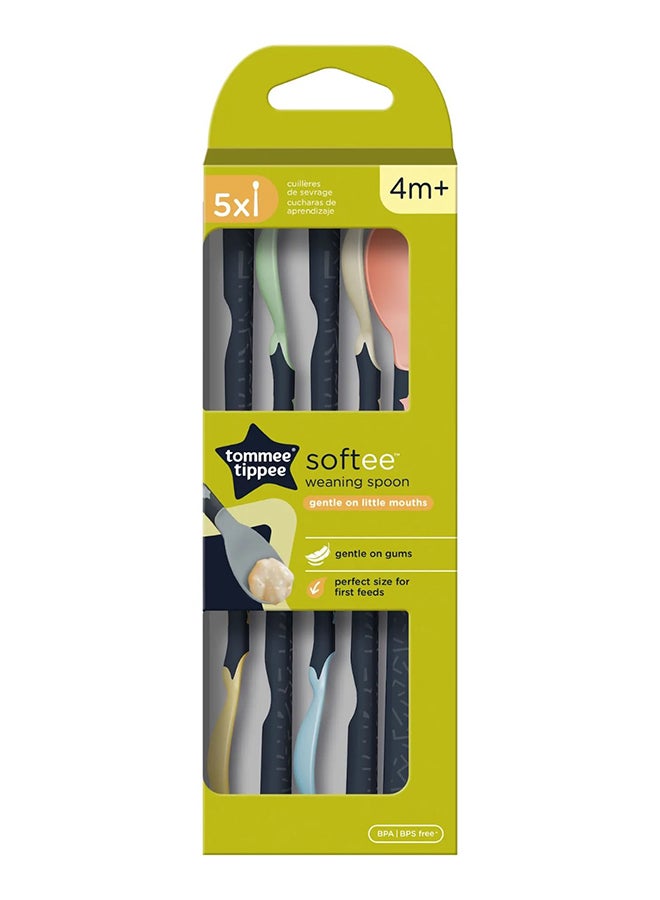 tommee tippee Softee Weaning Spoons 5-Pack - Soft Tips, Long Handles with BACSHIELD - BPA-Free Baby Feeding Spoons - Image 3