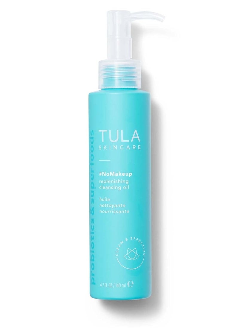 TULA TULA Skin Care #nomakeup Replenishing Cleansing Oil - Oil Cleanser and Makeup Remover, Gently Clean and Remove Stubborn Makeup and Residue, 4.7 oz.  - Image 1