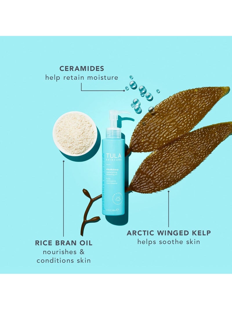 TULA TULA Skin Care #nomakeup Replenishing Cleansing Oil - Oil Cleanser and Makeup Remover, Gently Clean and Remove Stubborn Makeup and Residue, 4.7 oz.  - Image 3