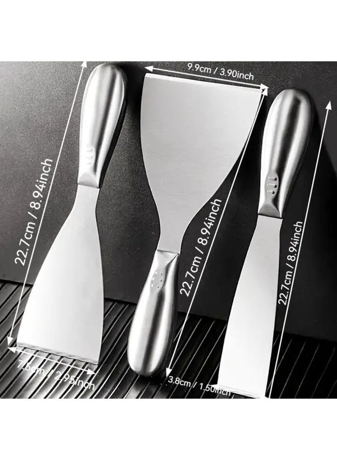 3 Piece Set Heavy Duty Stainless Steel Multi Purpose Scraper Tool Set - Image 1