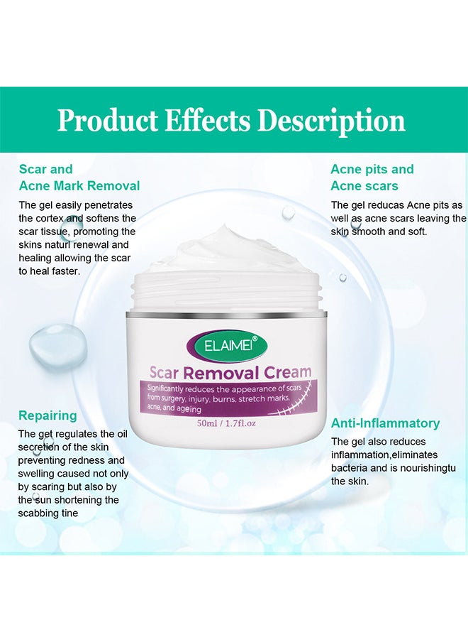 Elaimei Scar Removal Cream, Advanced Scar Gel For Surgical And Acne Scars, Cuts, Burns, Helps With Old And New Scars, Natural Scar Treatment For Face And Body 50ML  - Image 3