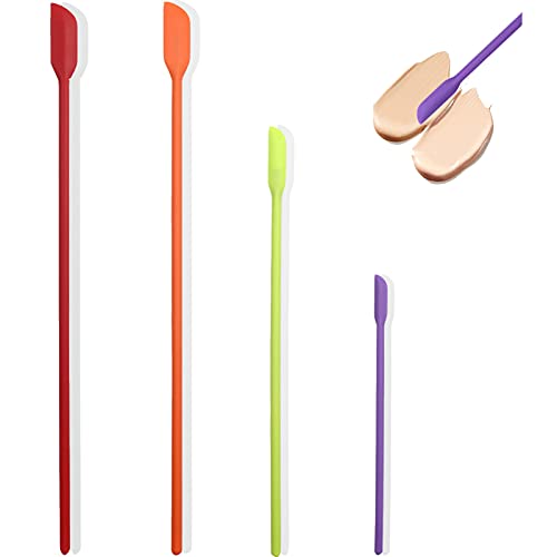 HAGBOU Beauty Spatula 4 PCS Makeup Spatula Mini Silicone for Cosmetics & Kitchen - 3 Sizes - Image 1