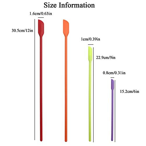 HAGBOU Beauty Spatula 4 PCS Makeup Spatula Mini Silicone for Cosmetics & Kitchen - 3 Sizes - Image 2