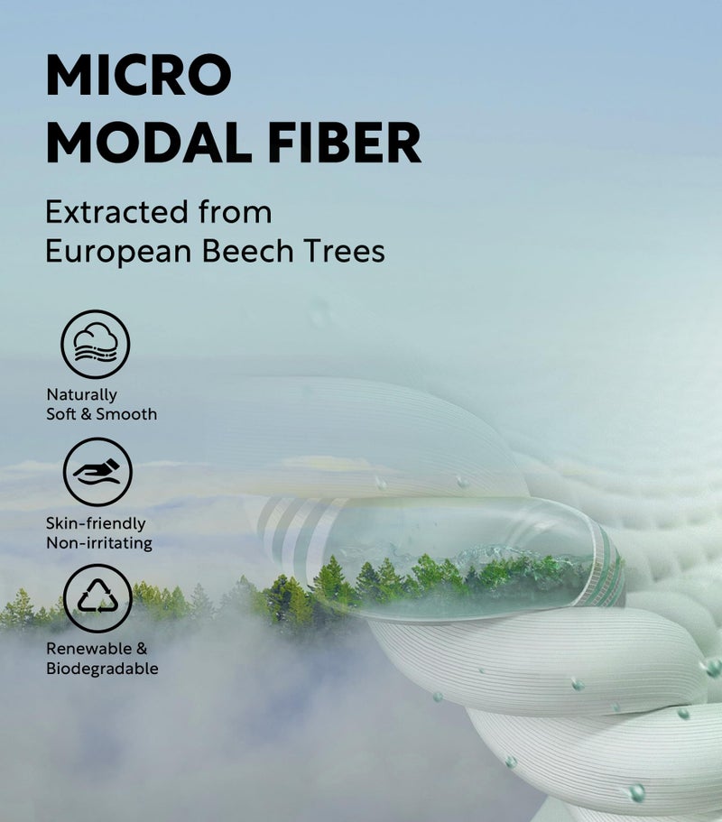 DAVID ARCHY Men's Undershirts Micro Modal Ultra Soft T-Shirts Stretch Moisture-Wicking V-Neck Tees for Men, 3-Pack (L, White) - Image 2