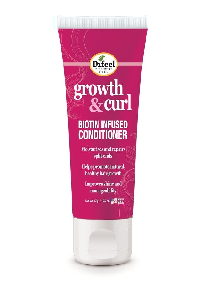 Difeel Growth and Curl Biotin Conditioner - Travel Size 2.5 Ounces - Hair Condtioner for Curly Hair, Conditioner Curly Hair - Image 1