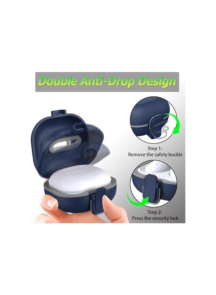Elmo3ezz Case Compatible [Upgrade Lock] for Galaxy Buds 2 Pro/Galaxy Buds Pro/Galaxy Buds 2 Case/Galaxy Buds Live, Cover Case Compatible with Samsung Shockproof Protective with Lanyard (Blue)