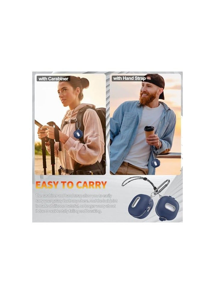 Elmo3ezz Case Compatible [Upgrade Lock] for Galaxy Buds 2 Pro/Galaxy Buds Pro/Galaxy Buds 2 Case/Galaxy Buds Live, Cover Case Compatible with Samsung Shockproof Protective with Lanyard (Blue)