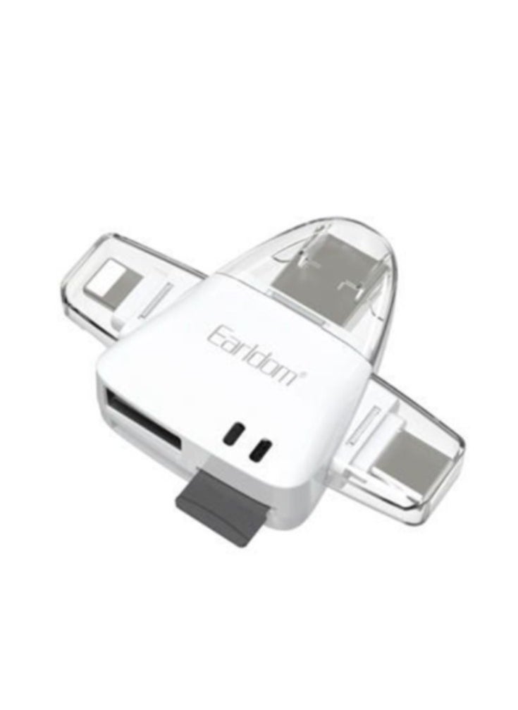 Earldom - ET-OT95 5-in-1 OTG Card Reader USB-C White - Image 1
