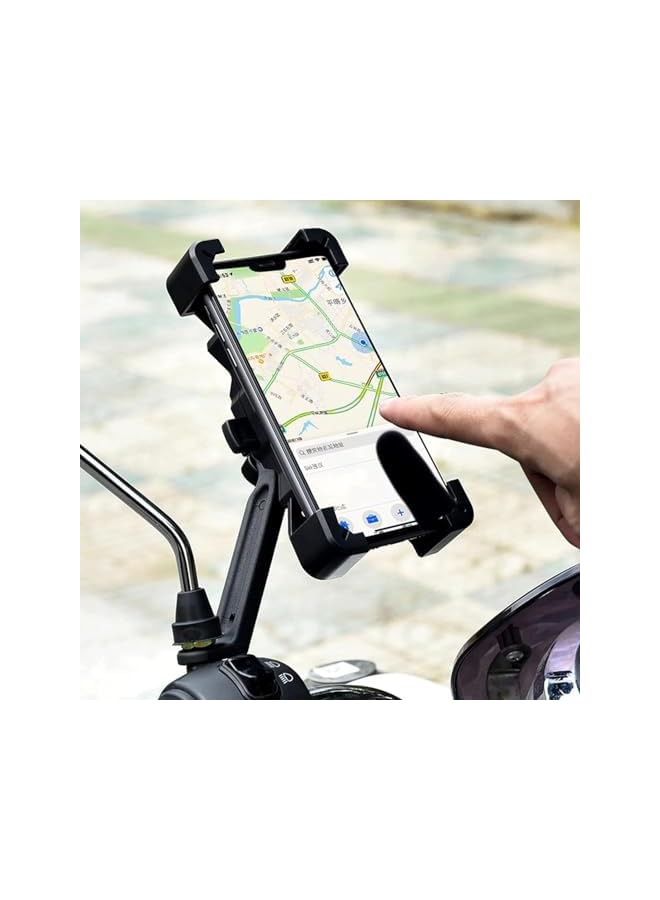 S-TOP Motorcycle Phone Mount Holder Bike, Heavy Duty Anti-Shake Bracket from 12.1 to 17.2 cm Devices, Motorcycle Bicycle Phone Holder Mount with Anti-Slip Grip for Outdoor Commuting - Image 4