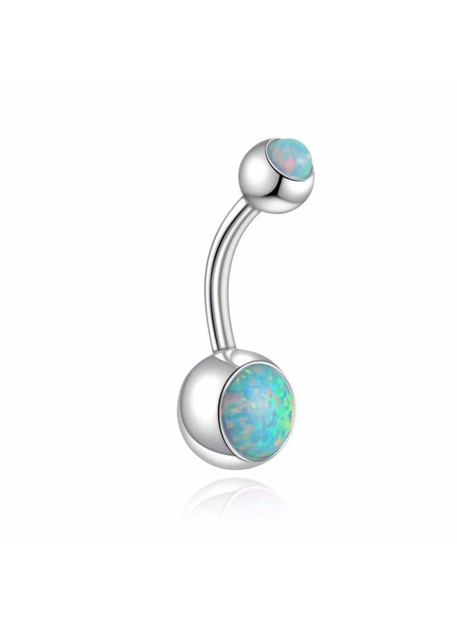 Lantine 14G Opal Belly Button Rings Curved Surgical Steel Belly Piercings Navel Ring Navel Barbell for Women Girls(Choose Color) Purple - Image 3
