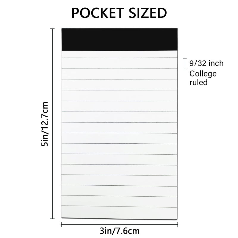 Nichela 20 Pack Small Notepad, 3 x 5 Inch Ultra Quality Note Pads, Server Lined Papers and Desk Notepads for Office Supplies, Writing and Memo pads 30 Sheets Each - Image 2