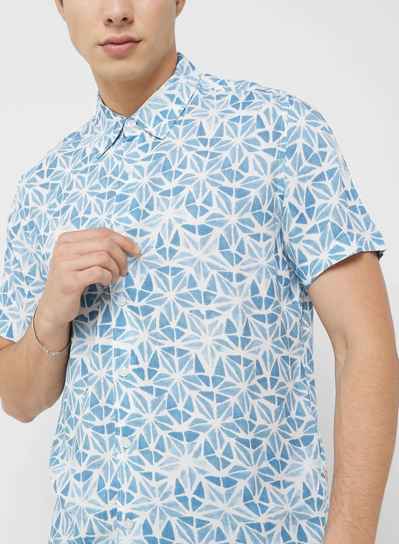 GUESS  Casual AOP Printed Slim Fit Shirt for Men | Best Price UAE