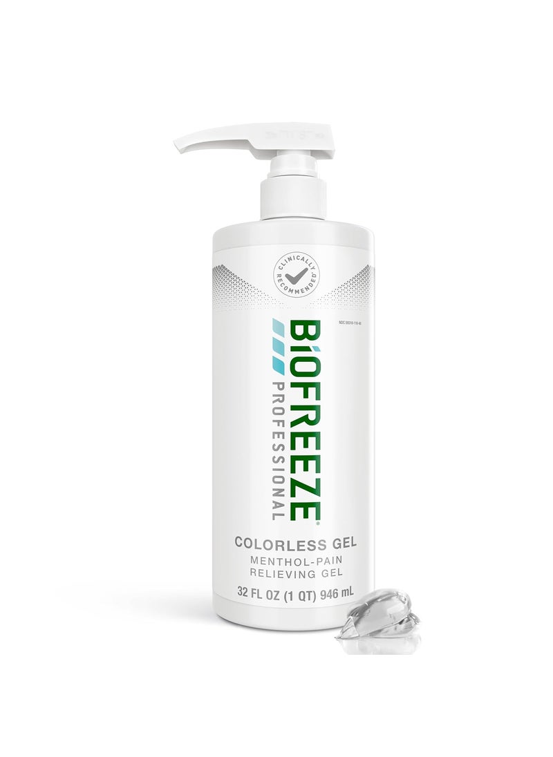 Biofreeze Biofreeze Professional Gel Pain Relief, Knee & Lower Back Pain Relief, Arthritis Pain Reliever, Sore Muscle Relief, Neck Pain Relief, Cooling Joint Pain Relief, Colorless Menthol Gel 32 Fl Oz 