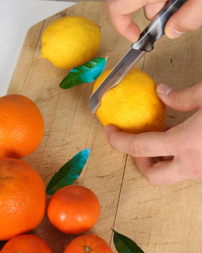 solingen Solingen Paring Knife 12 pcs Fruit Knife Vegetable Knife Set Razor-Sharp Lightweight 3-inch Serrated Paring Knife Made in Germany (MARBLE PATTERNED)  - Image 4