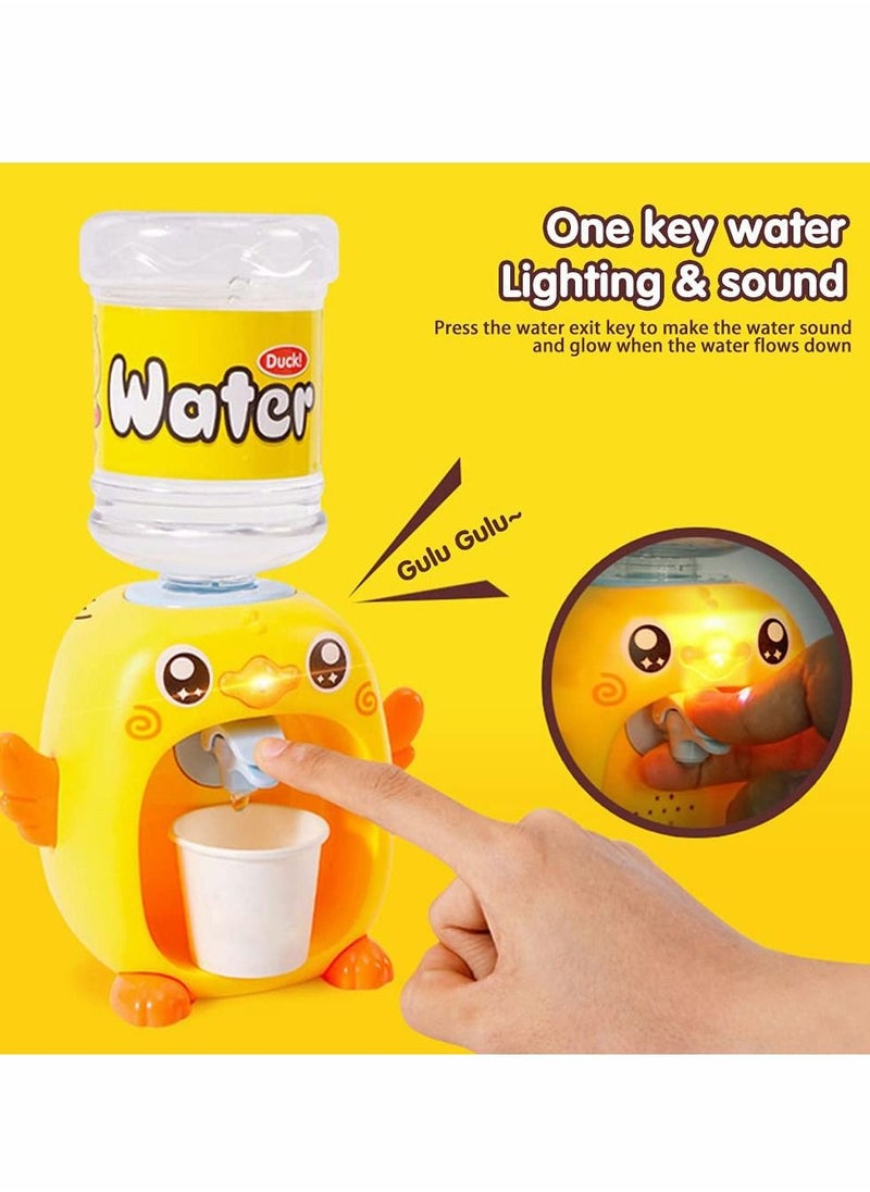 Excefore - Mini Water Dispenser for Kids, Desktop Water Dispenser Cooler Bottom Load for Bedroom, Lovely Cartoon Duck Simulation Water Dispenser, Toy Drinking Water Fountain, Toys for Children Boys and Girls - Image 1