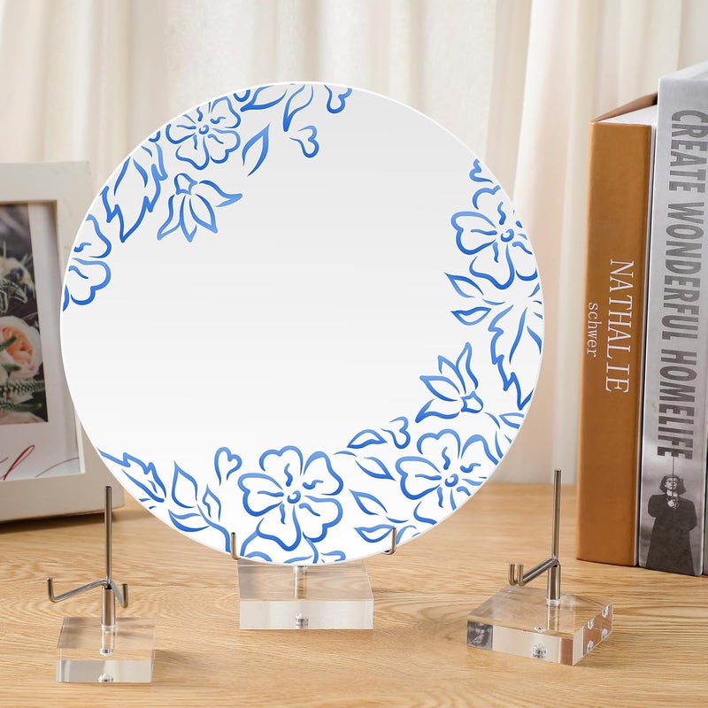 Glenmal حامل عرض معدني قابل للتعديل 3 عبوات من جلينمال مع قاعدة أكريليك للأحجار الكريمة والاحفوريات والمعادن والأطباق والمقتنيات مع أذرع معدنية قابلة للتعديل - Image 4