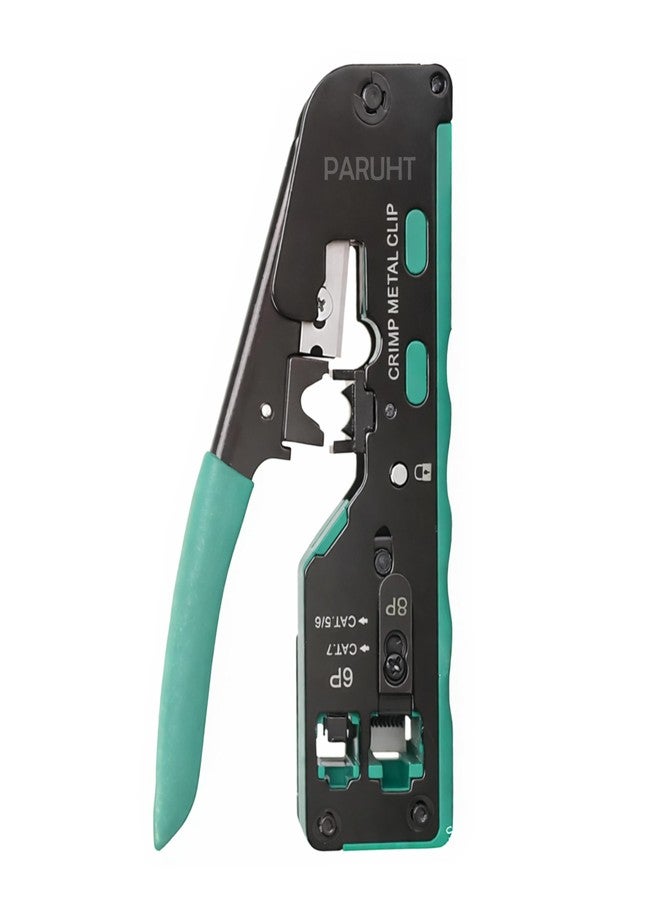 PARUHT Multifunctional Crimping Tool Wire Stripper Carbon Steel for Cat5, Cat7, RJ11 RJ12 RJ45 STP UTP,Any Assorted Color, 7CTMTOOL - Image 1