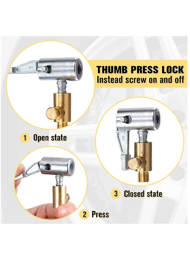 4 Pcs Tire Air Chuck Inflation Hose Adapter Air Chuck Lock, Hose Repair End with Barb Connector to Connect Portable Tire Inflation Head for Car Bike Pump Hose Repair - Image 2