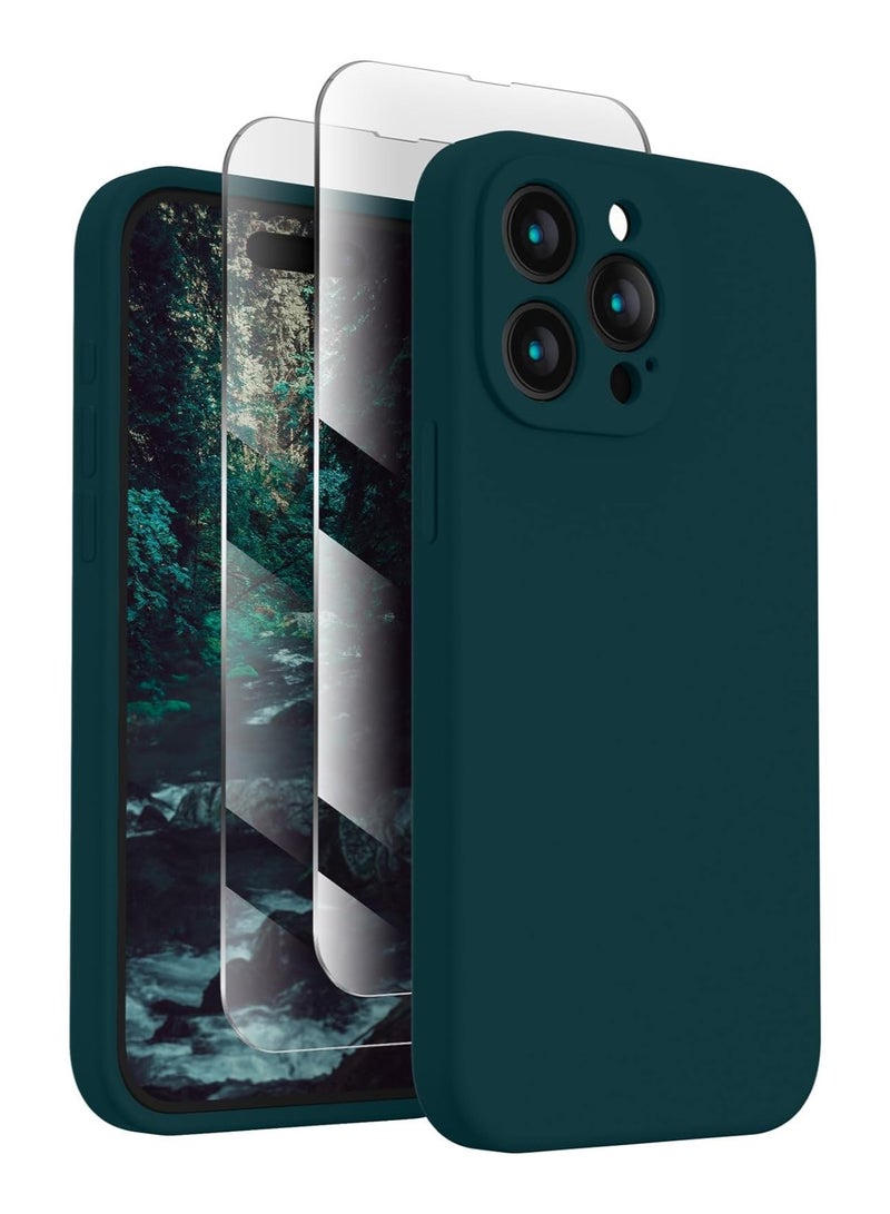 ELTRAZONE Designed for iPhone 15 Pro Max Case, Silicone Upgraded [Camera Protection] for iPhone 15 ProMax Case with [2 Screen Protectors], Anti-Scratch Microfiber Lining, 6.7 inch, Teal - Image 1