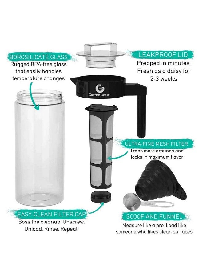 Coffee Gator Cold-Brew Coffee Maker Kit with Scoop and Funnel - Image 4