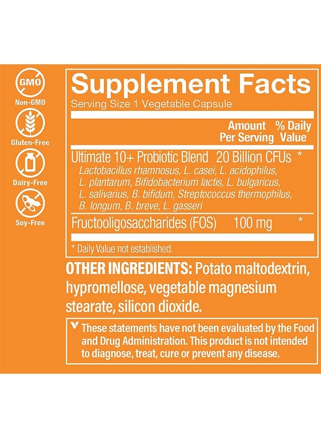 The Vitamin Shoppe Ultimate 10+ Probiotics, 20 Billion CFUs for Digestive Health, Immune Support and Respiratory Health (30 Vegetable Capsule) - Image 3