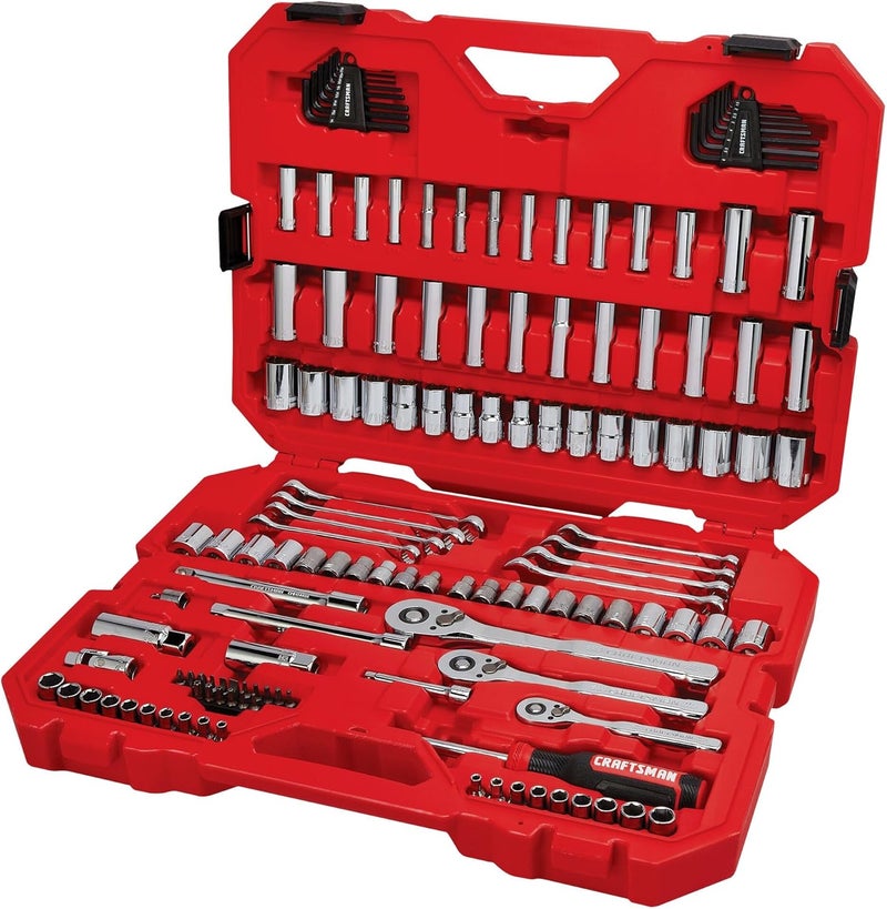 CRAFTSMAN Mechanics Tool Set 14 12 and 38 Inch Drive 135 Piece CMMT12124 - Image 1
