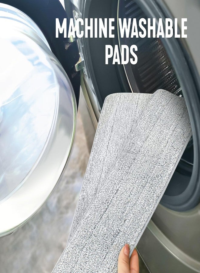 Pine Sol ممسحة ميكروفايبر مسطحة من باين-سول - أداة تنظيف الأرضيات الرطبة/الجافة مع 2 وسادة مسح قابلة لإعادة الاستخدام - متعددة الأسطح لتنظيف الخشب الصلب، اللامينيت، البلاط - مقبض من الفولاذ المقاوم للصدأ قابل للتمديد مع رأس دوار - Image 5