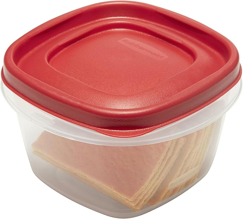 Rubbermaid حاويات تخزين الطعام Rubbermaid Easy Find Lids، 2 كوب، Racer Red، مجموعة من 4 قطع - Image 4