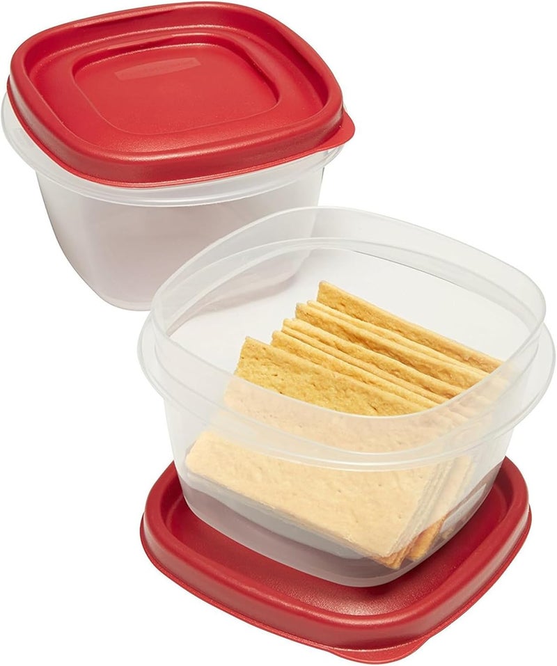 Rubbermaid حاويات تخزين الطعام Rubbermaid Easy Find Lids، 2 كوب، Racer Red، مجموعة من 4 قطع - Image 5