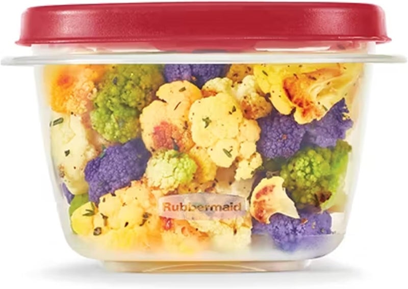 Rubbermaid حاويات تخزين الطعام Rubbermaid Easy Find Lids، 2 كوب، Racer Red، مجموعة من 4 قطع - Image 2