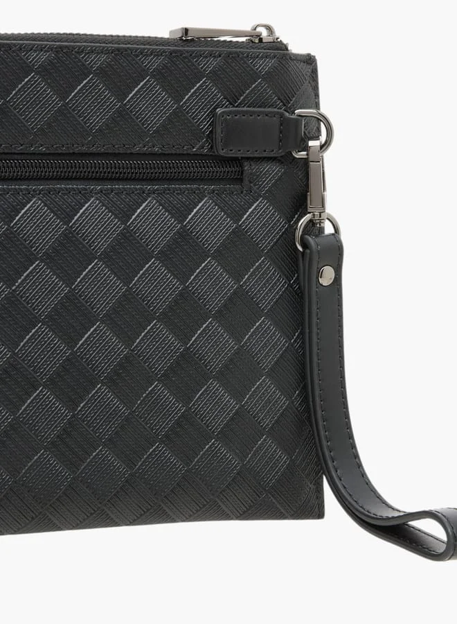 دوتشيني Textured Cardholder with Zip Closure