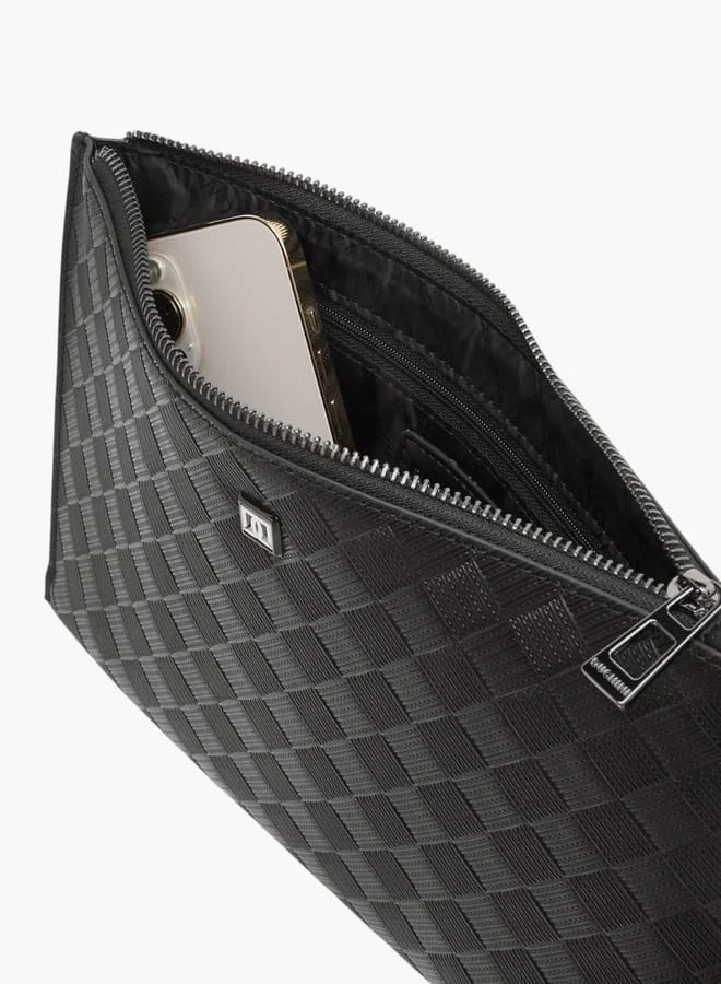دوتشيني Textured Cardholder with Zip Closure