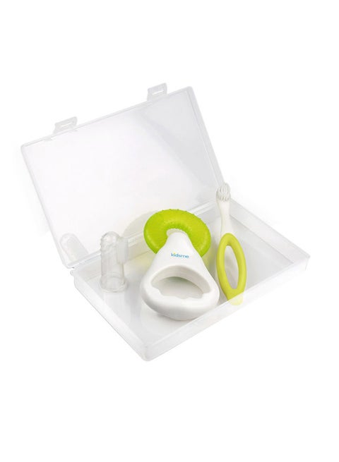 Oral Care Set Silicone Finger Toothbrush And Gum Massager With Water Filled Ring Soother, 0 Months Above