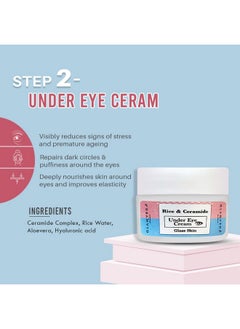 Glamveda Korean Glass Skin Rice & Ceramide 4 Step Daily Skincare Routine Gift Box | Face Wash, Serum, Under-Eye Cream, Moisturizer | For Clear, Glass Korean Skin, Bright & Hydrated Skin  - Image 4