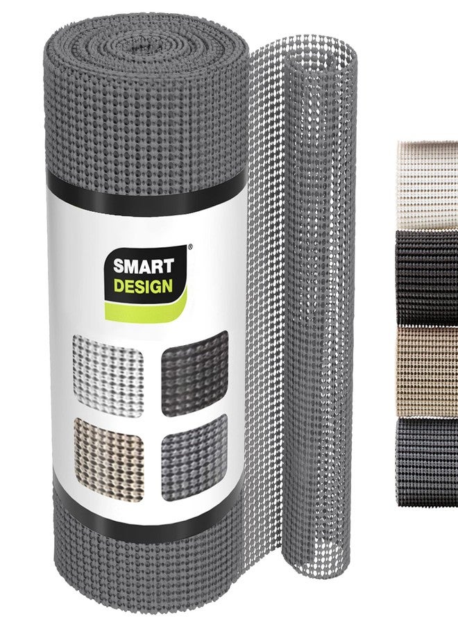 Smart Design Classic Grip Shelf Liner - 12in x 20ft - Non-Adhesive Drawer Liner with Strong Grip Helps Protect and Personalize Your Home Organization and Storage - Graphite Gray - Image 1