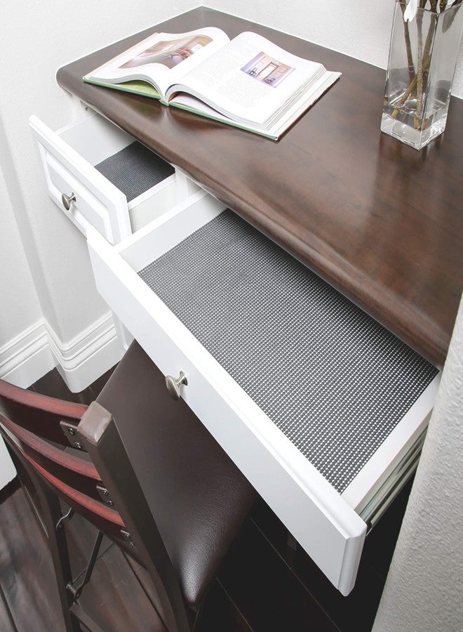 Smart Design Classic Grip Shelf Liner - 12in x 20ft - Non-Adhesive Drawer Liner with Strong Grip Helps Protect and Personalize Your Home Organization and Storage - Graphite Gray - Image 3