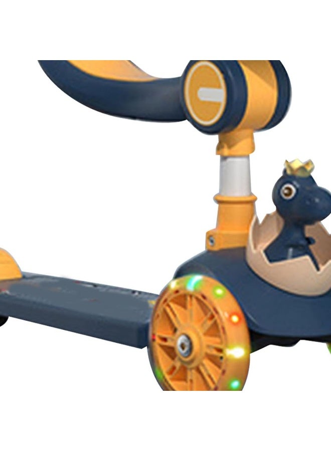 سكوتر للأطفال من عمر 3-7 سنوات، سكوتر قابل للركل مع 3 ارتفاعات قابلة للتعديل، سكوتر بثلاث عجلات مضيئة مع موسيقى ومقابض قابلة للطي وارتفاع قابل للتعديل، مناسب للأولاد والبنات - Image 5